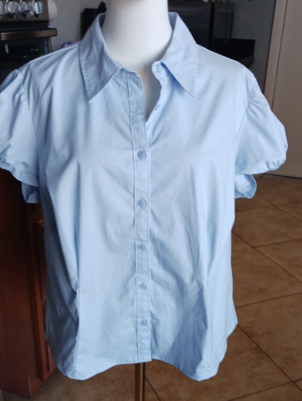 NEW!! Wild Fable- Women's Light Blue Short-Sleeve Button-Up Shirt